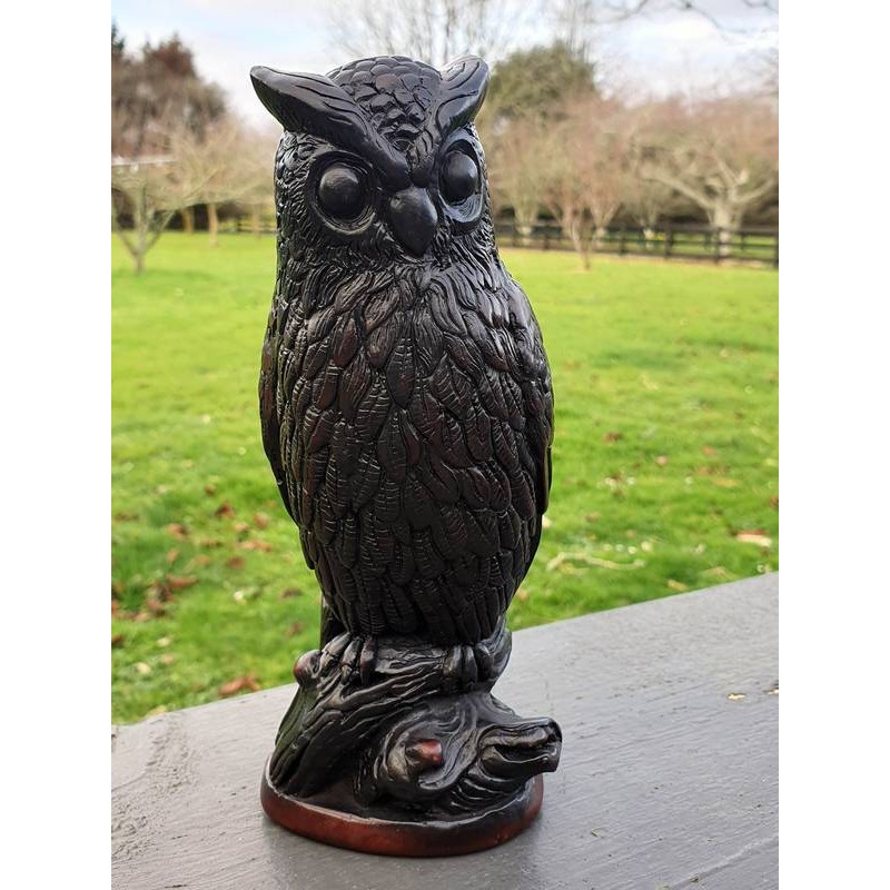 Owl Power Animal Statue - Hand-carved in natural resin.