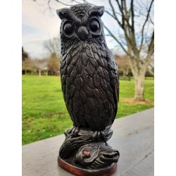 Tall Owl Power Animal Statue - Hand-carved natural resin