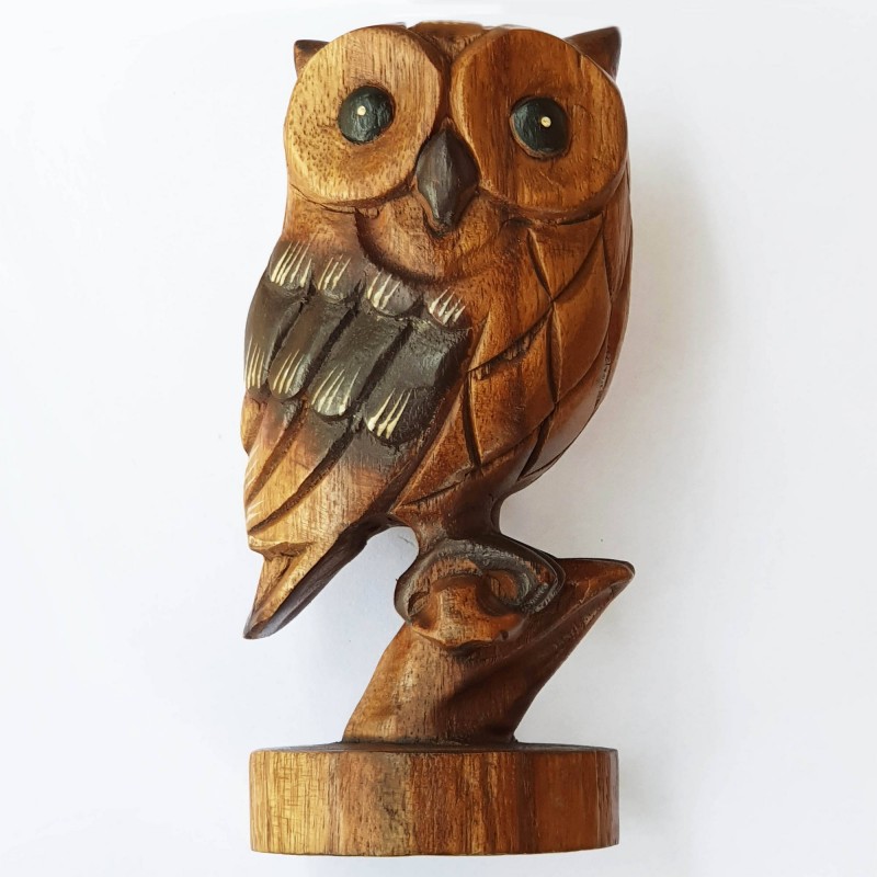 Owl 19cm - Hand Carved