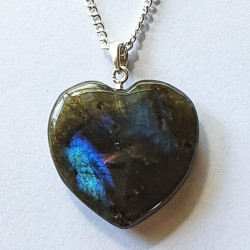 Labradorite Heart Pendant - Sterling Silver