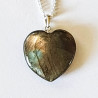 Labradorite Heart Pendant with Sterling Silver Chain