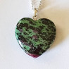 Ruby Zoisite Heart Pendant - Sterling Silver - inari.co.nz
