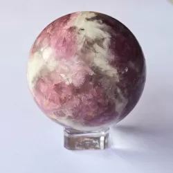 Pink Tormaline Sphere - 6cm - thecrystalrainbow.co.nz