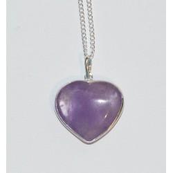 Amethyst Heart - Sterling Silver Pendant